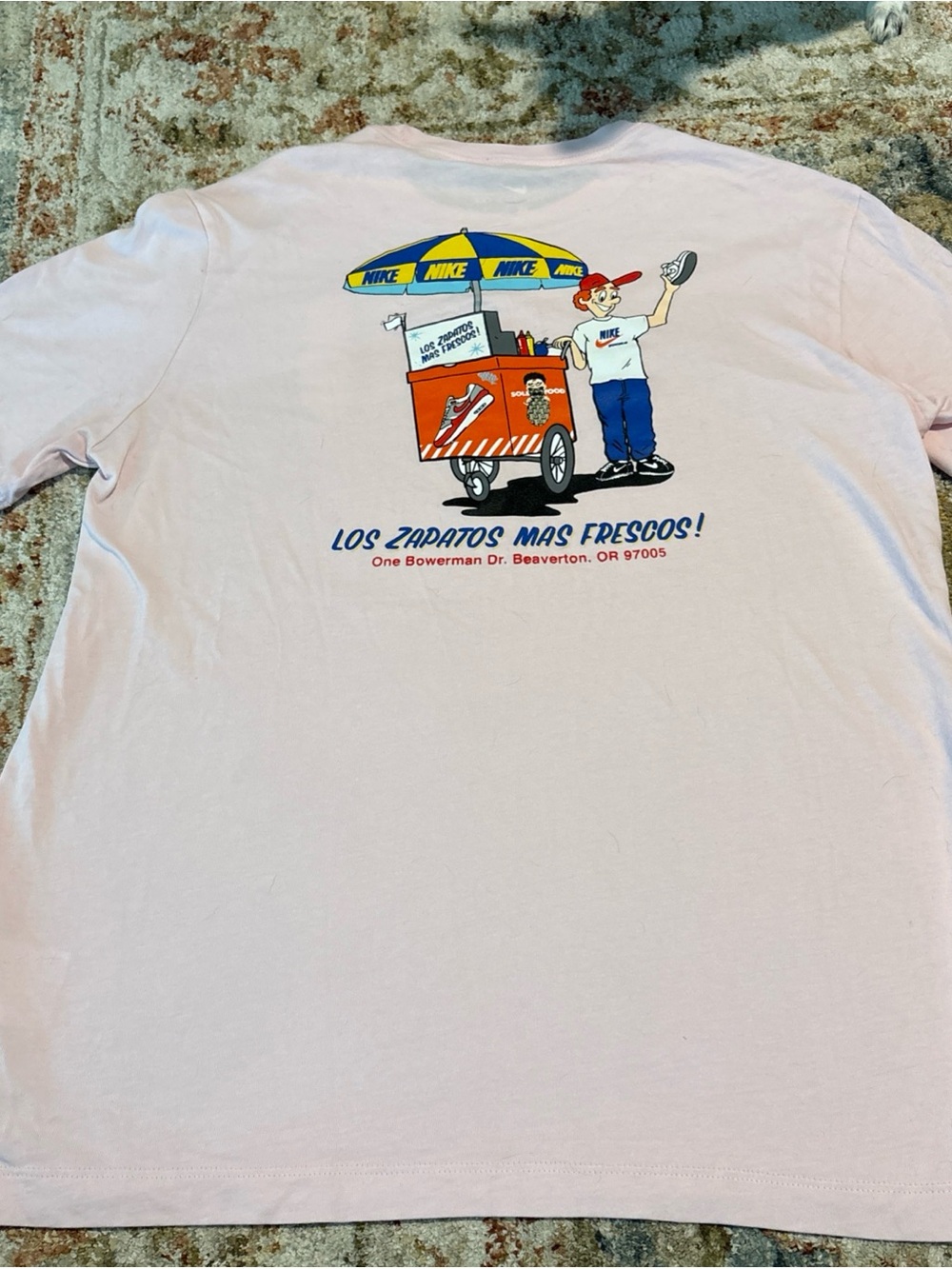 Nike Light Pink Short-Sleeve Tee with Colorful Graphic Sole Food Collab Medium